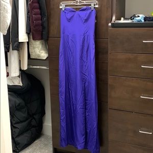 Strapless silk formal gown